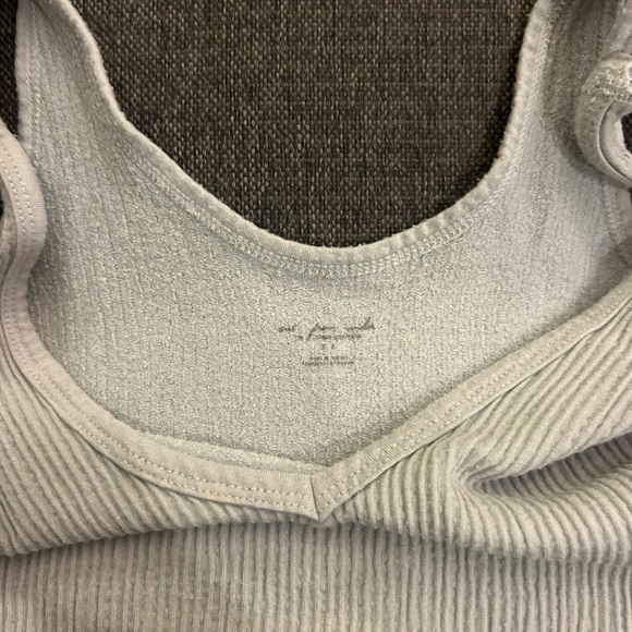 Women's Ribbed Tank Top - Light Gray - Picture 2 of 3